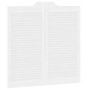 Swing Doors Louvred Design 2 ζευγών Λευκό 100x100 cm