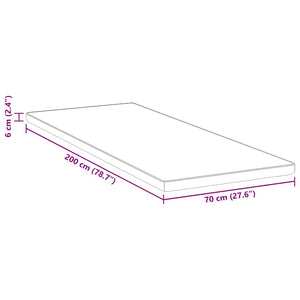 Στρώμα επικάλυψης 70 x 200 cm Πάχος Ζακάρ ύφασμα Λευκό - Pakobazaar