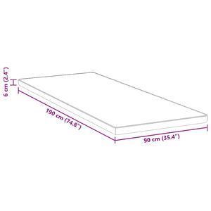 Στρώμα επικάλυψης Λευκό 90 x 190 cm Ζακάρ ύφασμα - Pakobazaar