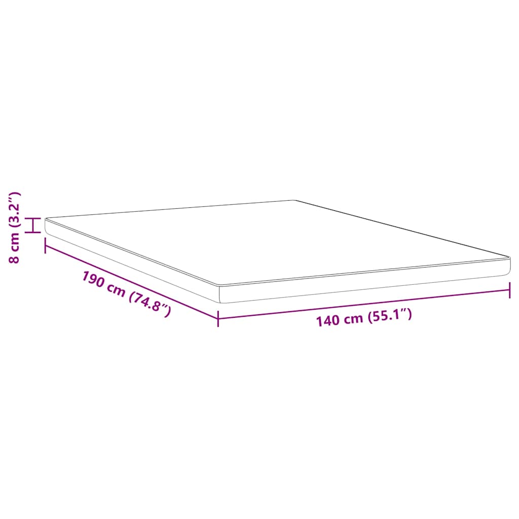 Στρώμα επικάλυψης Λευκό 140 x 190 cm Ζακάρ ύφασμα - Pakobazaar