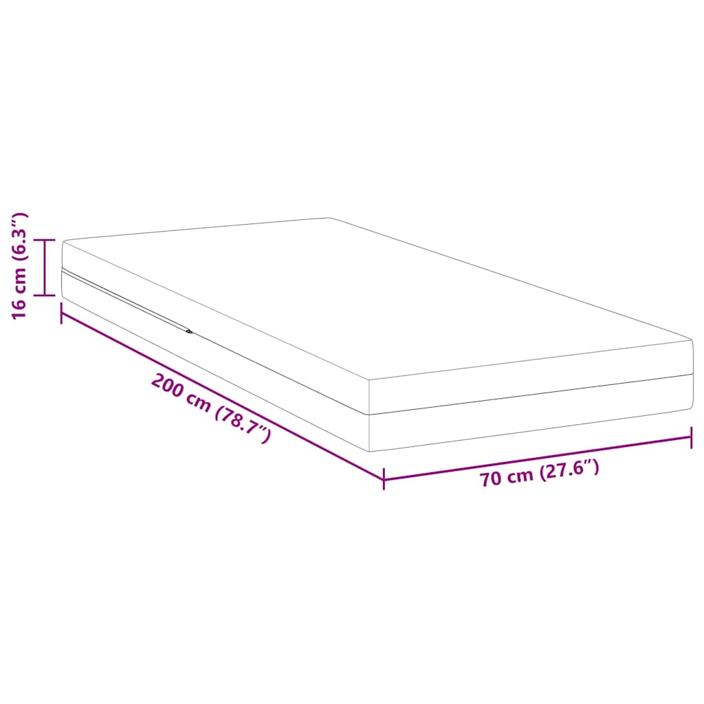 Στρώμα Λευκό 70 x 200 cm Ζακάρ ύφασμα - Pakobazaar