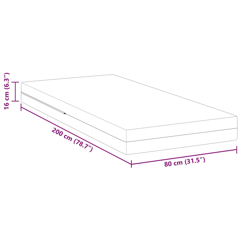 Στρώμα Λευκό 80 x 200 cm Ζακάρ ύφασμα - Pakobazaar