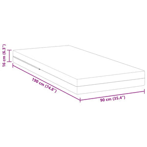 Στρώμα Λευκό 90 x 190 cm Ζακάρ ύφασμα - Pakobazaar