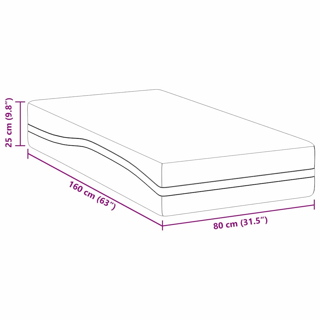 Στρώμα Λευκό και Γκρι 80 x 160 cm Ζακάρ ύφασμα - Pakobazaar