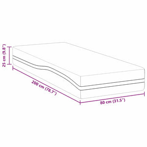 Στρώμα Λευκό και Γκρι 80 x 200 cm Ζακάρ ύφασμα - Pakobazaar