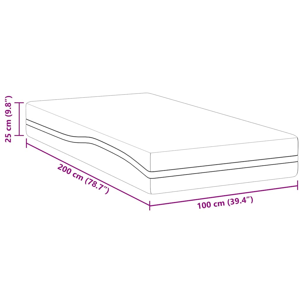 Στρώμα Λευκό και Γκρι 100 x 200 cm Ζακάρ ύφασμα - Pakobazaar