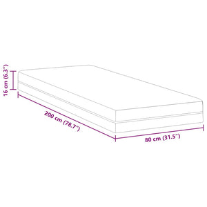 Στρώμα Λευκό και Γκρι 80 x 200 cm Ζακάρ ύφασμα - Pakobazaar
