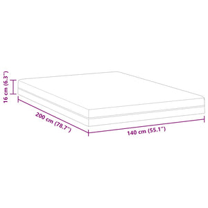 Στρώμα Λευκό και Γκρι 140 x 200 cm Ζακάρ ύφασμα - Pakobazaar