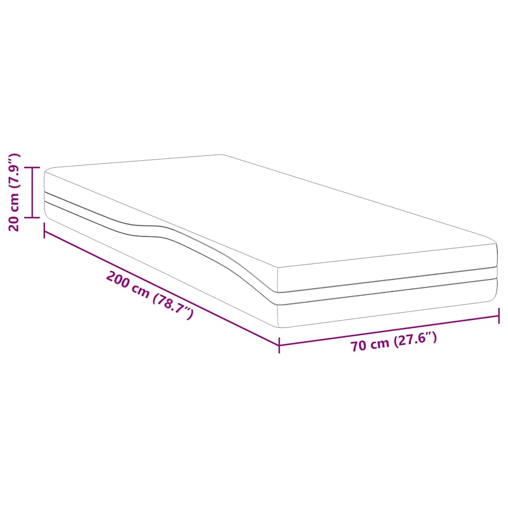 Στρώμα Λευκό και Μαύρο 70 x 200 cm Ζακάρ ύφασμα - Pakobazaar