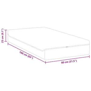 Στρώμα Λευκό και Γκρι 80 x 160 cm Ζακάρ ύφασμα