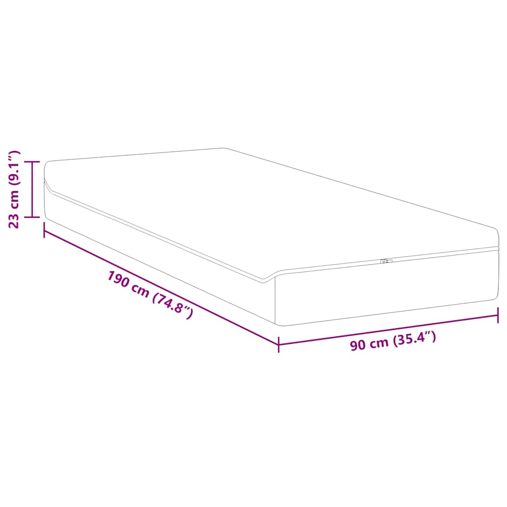 Στρώμα Λευκό και Γκρι 90 x 190 cm Ζακάρ ύφασμα - Pakobazaar