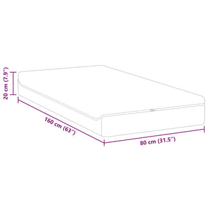 Στρώμα Λευκό και Γκρι 80 x 160 cm Ζακάρ ύφασμα - Pakobazaar