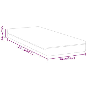Στρώμα Λευκό και Γκρι 80 x 200 cm Ζακάρ ύφασμα - Pakobazaar