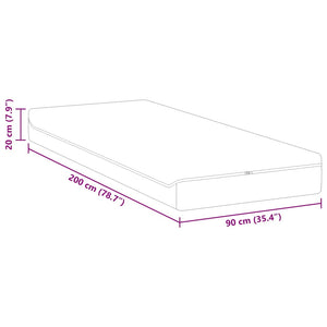 Στρώμα Λευκό και Γκρι 90 x 200 cm Ζακάρ ύφασμα - Pakobazaar