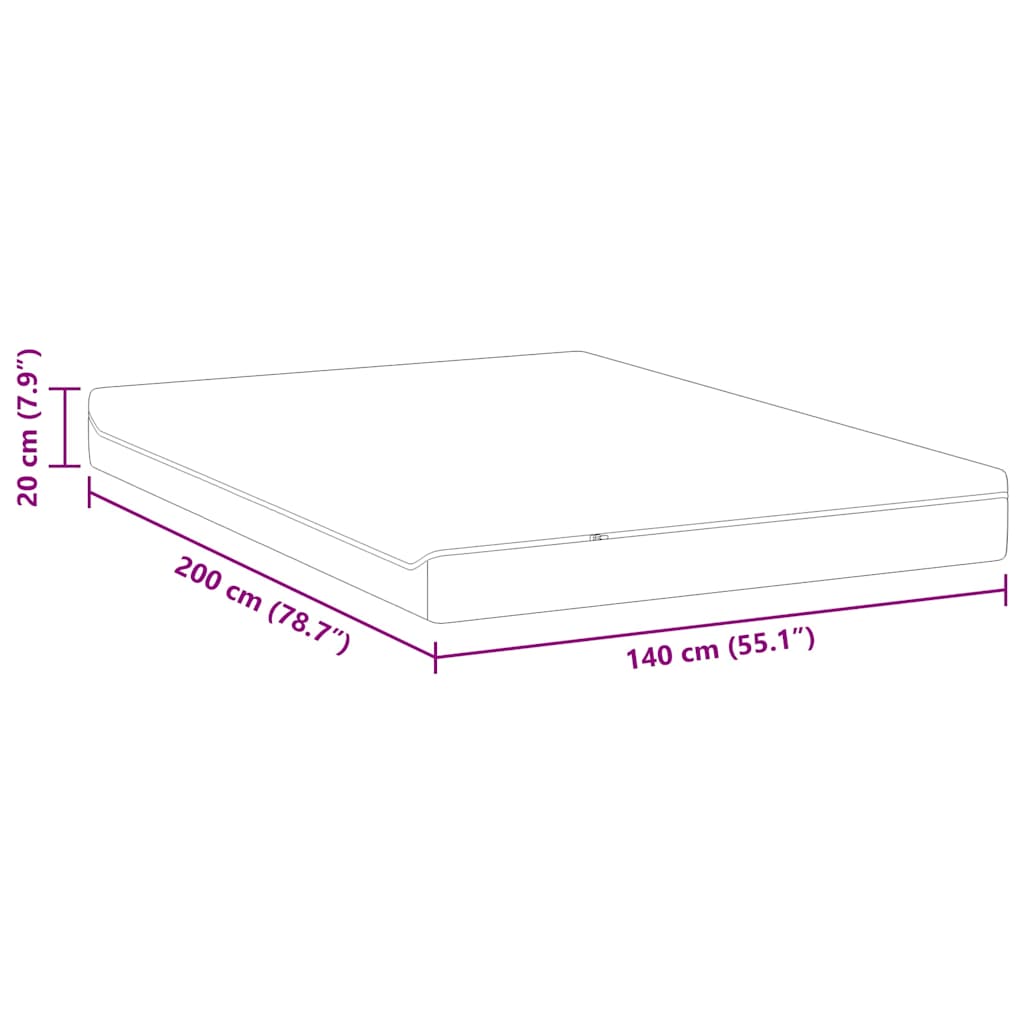 Στρώμα Λευκό και Γκρι 140 x 200 cm Ζακάρ ύφασμα - Pakobazaar