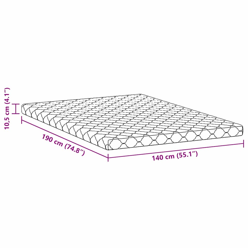 Στρώμα Λευκό 140 x 190 cm Ζακάρ ύφασμα - Pakobazaar