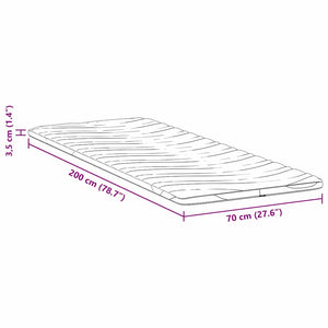 Στρώμα επικάλυψης 70 x 200 cm Πάχος Υφασμα Πλεκτό Λευκό