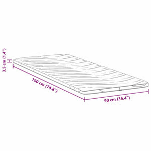 Στρώμα επικάλυψης 90 x 190 cm Πάχος Υφασμα Πλεκτό Λευκό