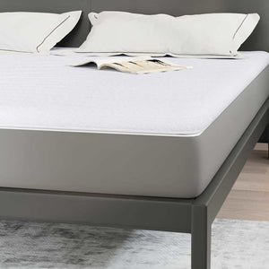 Στρώμα επικάλυψης 180 x 200 cm Πάχος Υφασμα Πλεκτό Λευκό