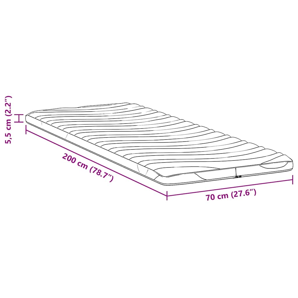 Στρώμα επικάλυψης Λευκό 70 x 200 cm Υφασμα Πλεκτό