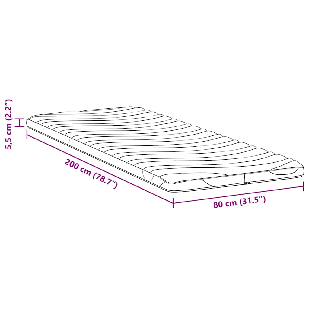 Στρώμα επικάλυψης Λευκό 80 x 200 cm Υφασμα Πλεκτό