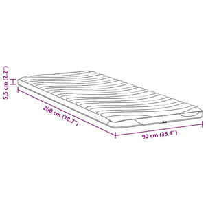 Στρώμα επικάλυψης 90 x 200 cm Πάχος Υφασμα Πλεκτό Λευκό