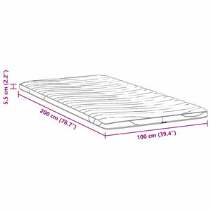 Στρώμα επικάλυψης 100 x 200 cm Πάχος Υφασμα Πλεκτό Λευκό