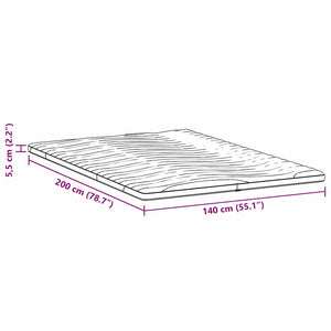 Στρώμα επικάλυψης 140 x 200 cm Πάχος Υφασμα Πλεκτό Λευκό