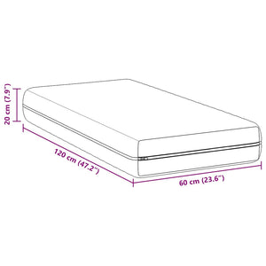 Στρώμα Λευκός 60 x 120 cm Τσέπες ελατηρίων - Pakobazaar