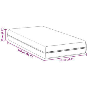 Στρώμα Λευκός 70 x 140 cm Τσέπες ελατηρίων - Pakobazaar