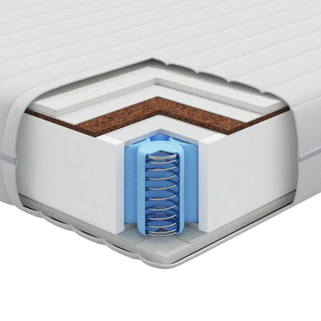 Στρώμα Λευκό 140 x 190 cm Τσέπες ελατηρίων - Pakobazaar