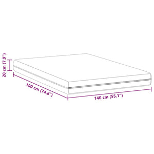 Στρώμα Λευκό 140 x 190 cm Τσέπες ελατηρίων - Pakobazaar