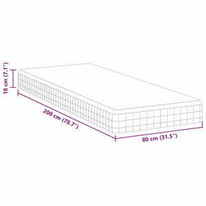 Στρώμα Μέτρια μαλακό 80 x 200 cm Λευκό και Γκρι