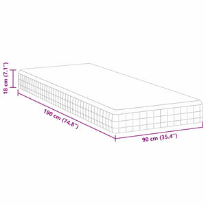 Στρώμα Λευκό και Γκρι 90 x 190 cm Σαμπρέλα Bonell - Pakobazaar