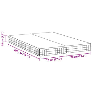 Στρώμα 2 τμχ. Μέτρια μαλακό 70 x 200 cm Λευκό και Γκρι