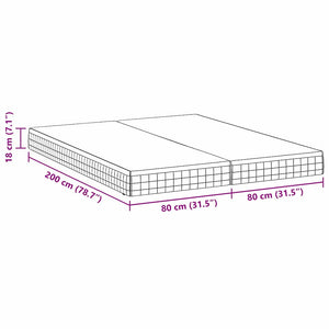 Στρώμα 2 τμχ. Μέτρια μαλακό 80 x 200 cm Λευκό και Γκρι