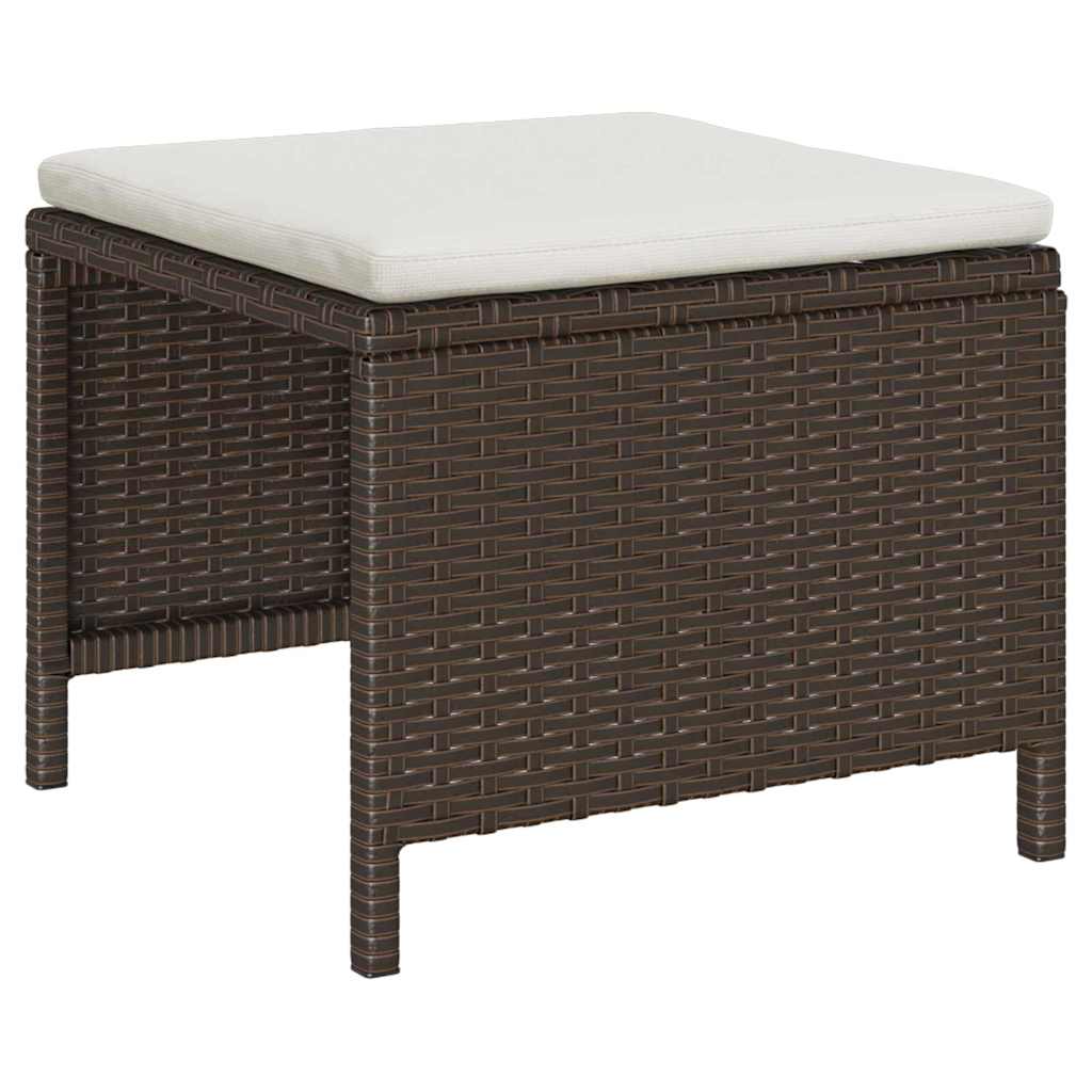 Σετ Καναπέ Κήπου 6 pcs Καφέ και Κρέμα συνθετικό ρατάν