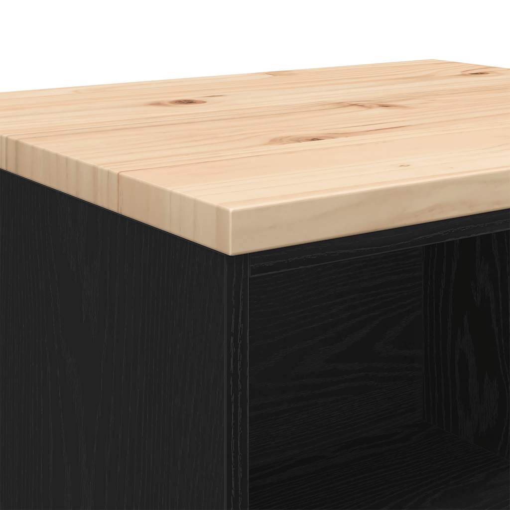 ντουλάπι αποθήκευσης γκαράζ μαύρο 60x51x85 εκ μασίφ ξύλο πεύκο