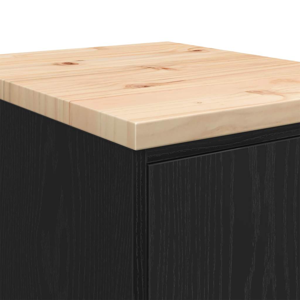 ντουλάπι αποθήκευσης γκαράζ μαύρο 40x51x85 εκ μασίφ ξύλο πεύκο - Pakobazaar