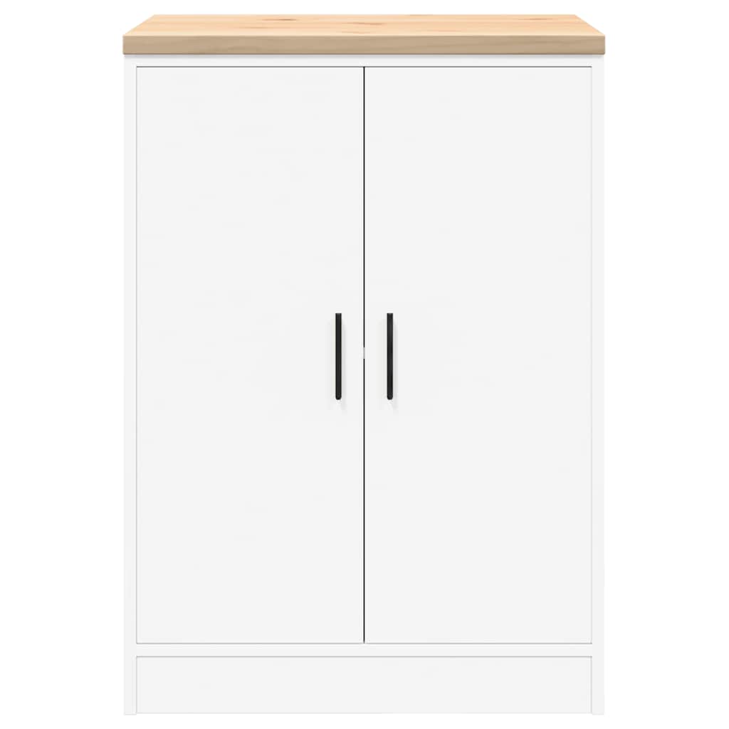 ντουλάπι αποθήκευσης γκαράζ Λευκό 60x51x85 εκ μασίφ ξύλο πεύκο