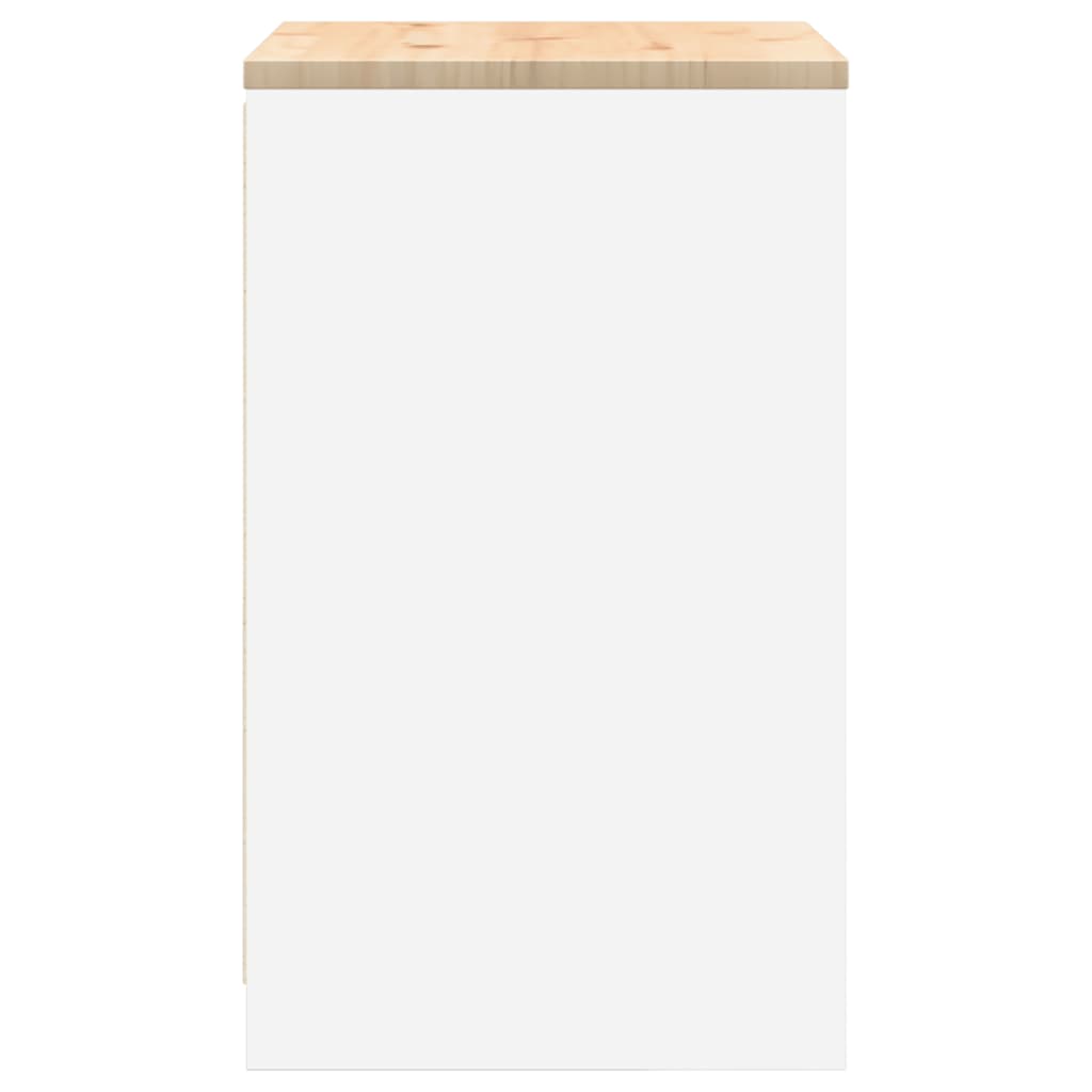 ντουλάπι αποθήκευσης γκαράζ Λευκό 60x51x85 εκ μασίφ ξύλο πεύκο