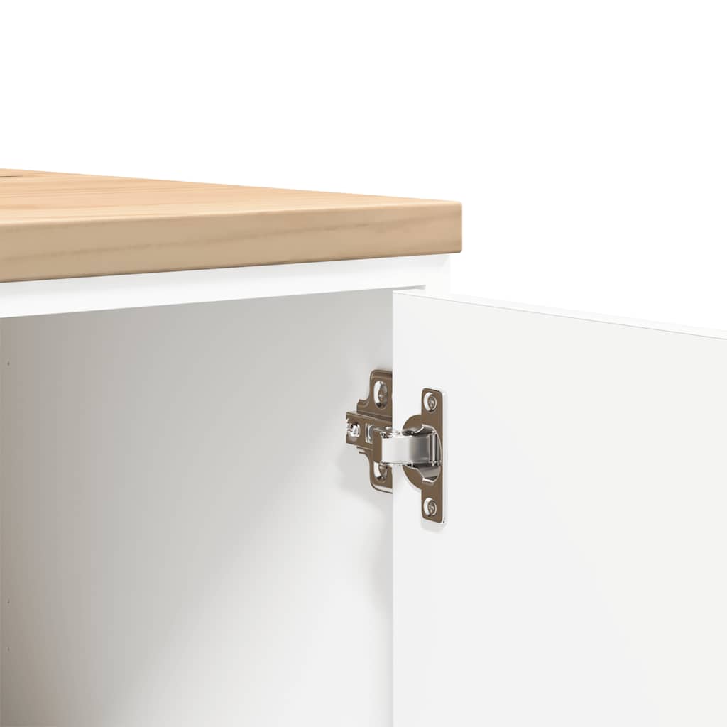 ντουλάπι αποθήκευσης γκαράζ Λευκό 60x51x85 εκ μασίφ ξύλο πεύκο