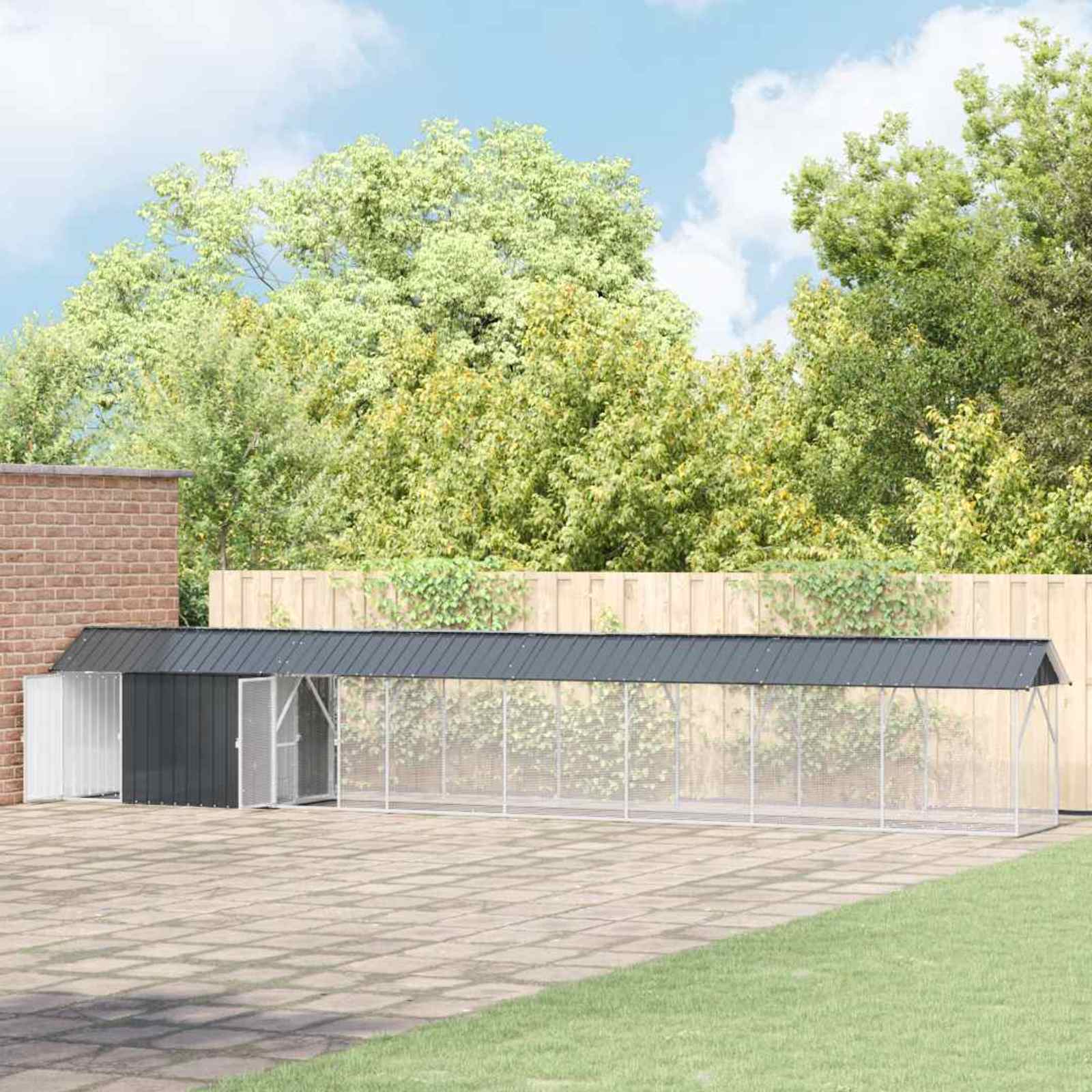 Κλουβί Πουλιών Ανθρακί 844 x 103 x 142 εκ Επικαλυμμένος Χάλυβας - Pakobazaar