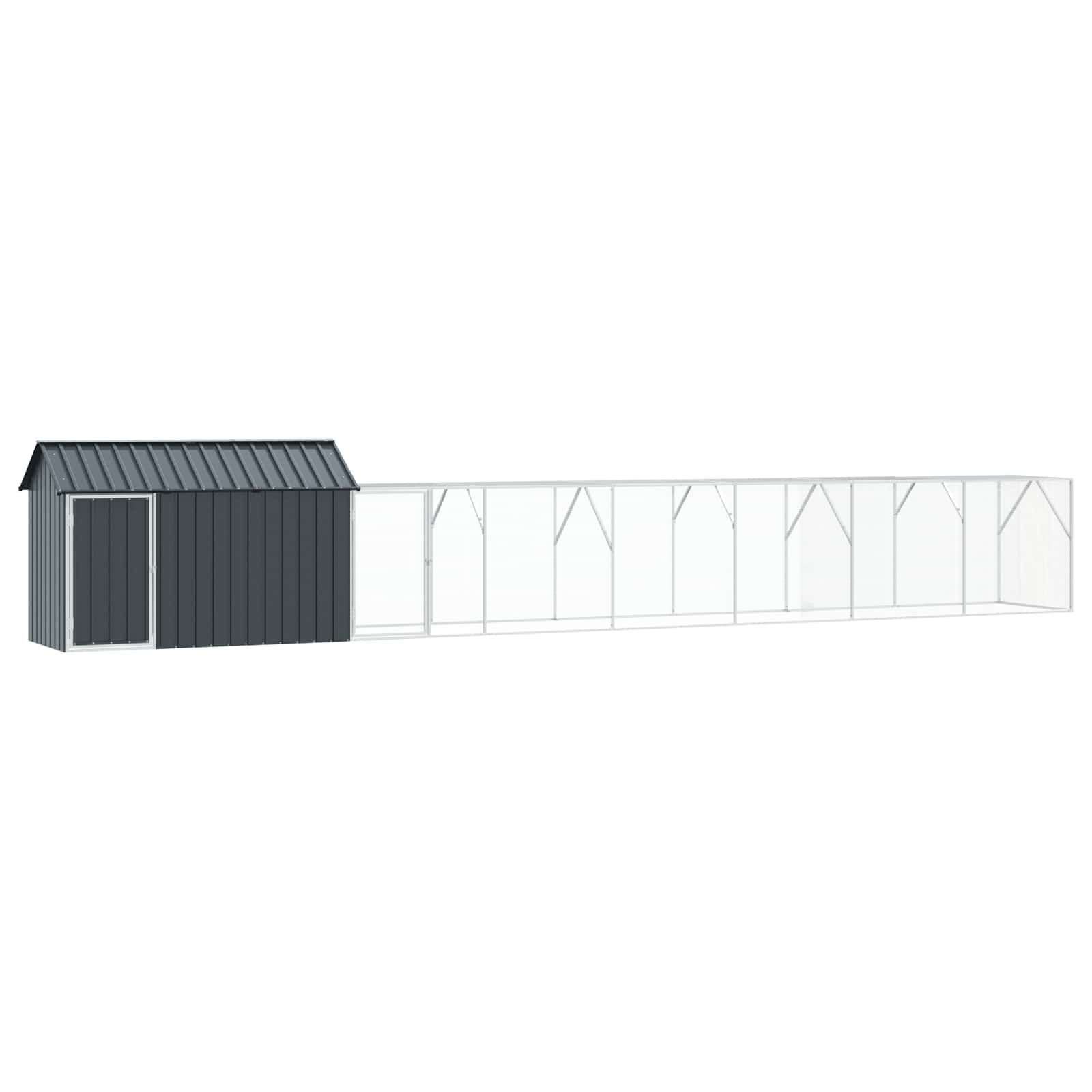 Κλουβί Πουλιών με αποθήκευση Ανθρακί 821,5 x 111 x 142 εκ - Pakobazaar