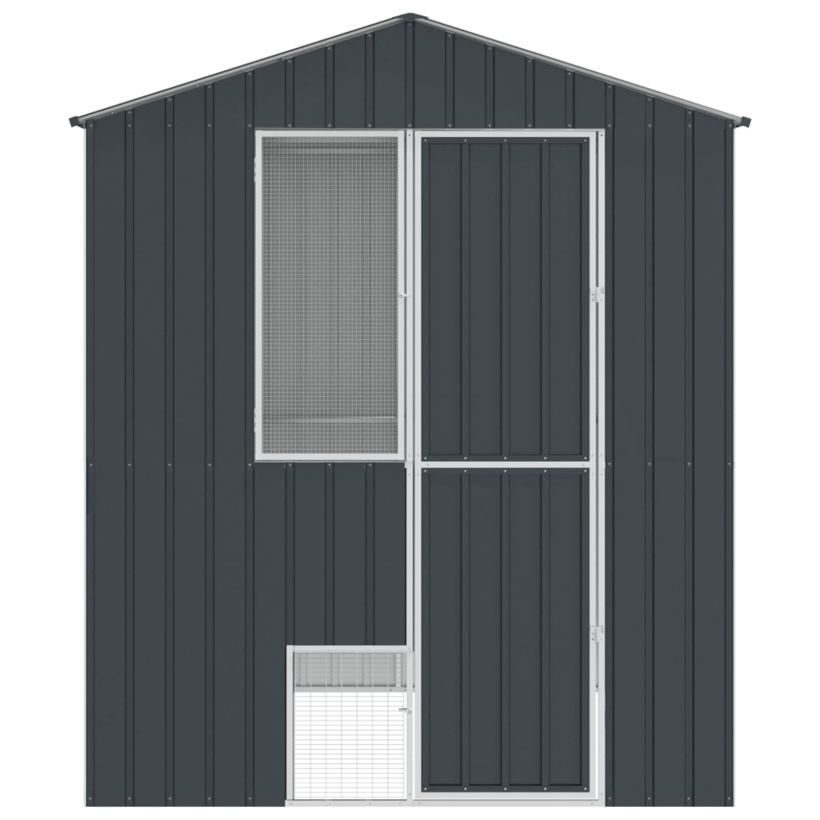 Κλουβί Πουλιών με αποθήκευση Ανθρακί 215 x 210 x 247 εκ.