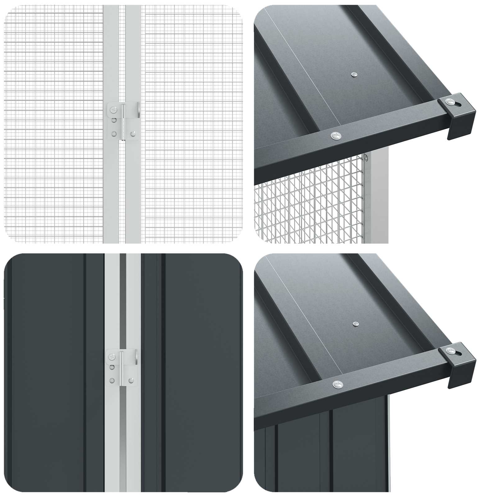 Κλουβί Πουλιών Ανθρακί 430 x 208 x 247 εκ Επικαλυμμένος Χάλυβας - Pakobazaar