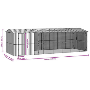 Κλουβί Πουλιών Ανθρακί 860 x 310 x 247 εκ Επικαλυμμένος Χάλυβας