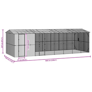 Κλουβί Πουλιών Ανθρακί 860 x 310 x 247 εκ Επικαλυμμένος Χάλυβας