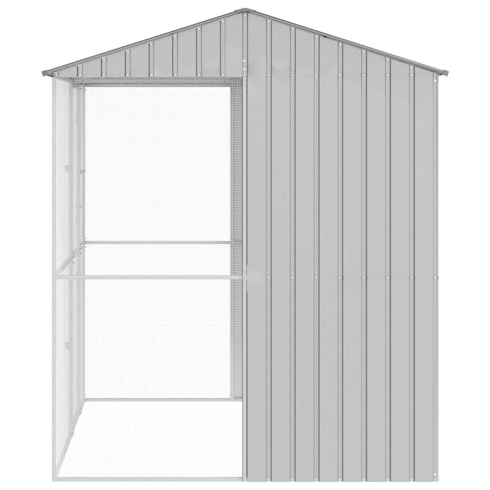 Κλουβί Πουλιών Γκρι 215 x 210 x 247 εκ. Επικαλυμμένος Χάλυβας - Pakobazaar