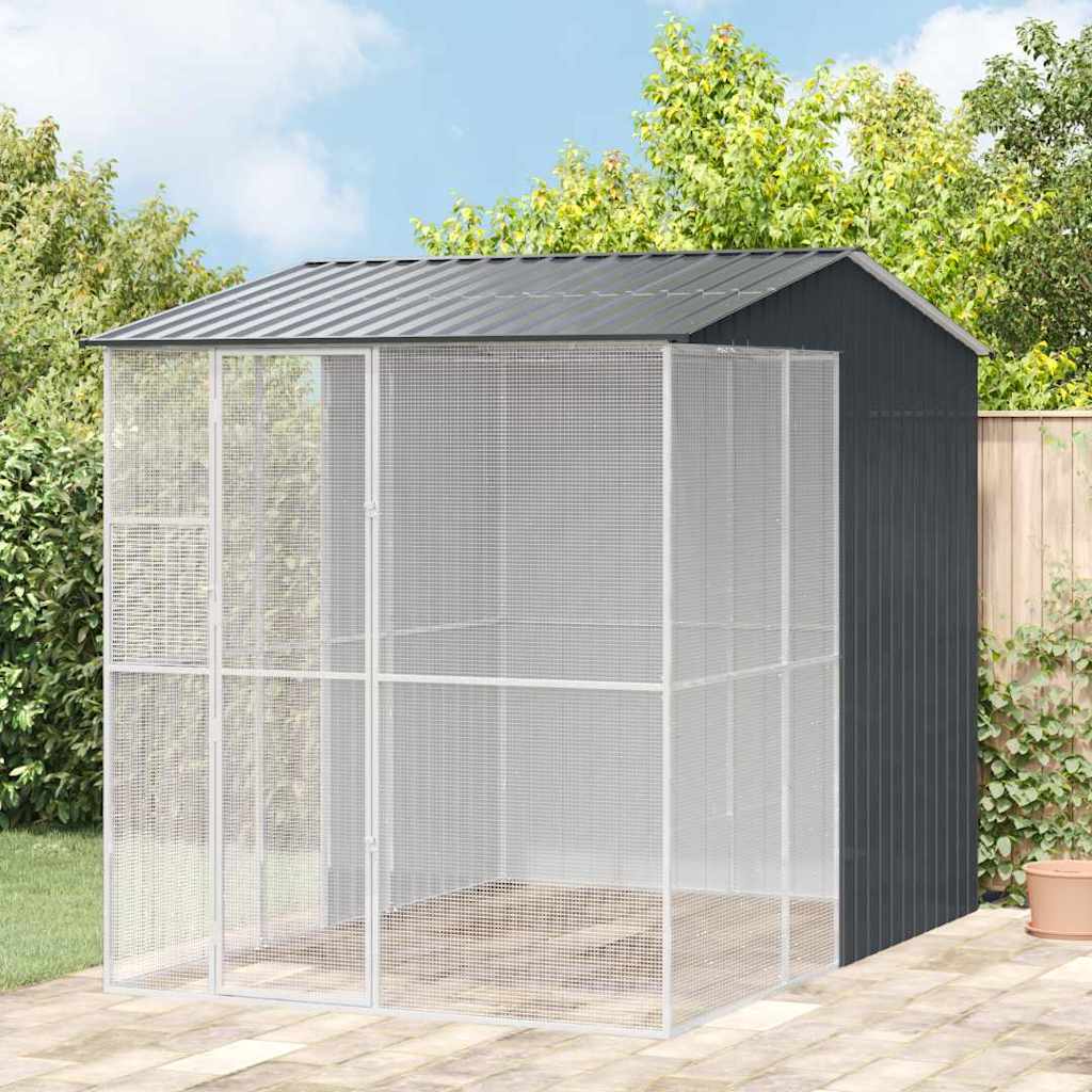 Κλουβί Πουλιών με αποθήκευση Ανθρακί 215 x 310 x 247 εκ. - Pakobazaar